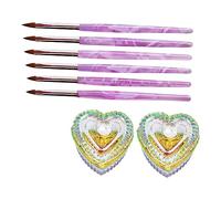 Mikinona 1 Set Nail Glass Cups with Cover Wave Nail Art Drawing Pens Professional Powder Mixing Design Tools for Home and Salon Use