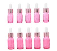 Mikinona 1 Set Portable Glass Dropper Bottles Pink Rose Gold Travel Containers for Essential Oils Aromatherapy Perfumes Space Saving Leak Design