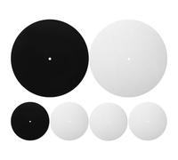Mikinona 1 Set Vinyl Record 12" Turntable Slipmat | Anti Static Felt Pads (4 White, 2 Black) | Platter Mats for Record Players | Tuning Equipment for Home and Studio Use
