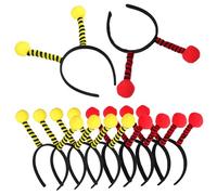 Mikinona 10 Pcs Bee Antenna Headbands Carnival Hair Bands Fluffy Costume Accessories for Halloween Party Cosplay Adults Yellow Black Red