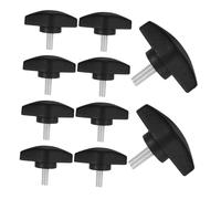 Mikinona 10 Pcs M5x12-36 Plastic Thumb Screws T-handle Clamping Knobs Threaded Fastener for Microphone Stand Tripod Floor Support Adjustable Screws for Studio Equipment