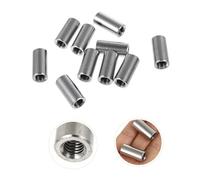 Mikinona 10 Pcs Stainless Steel Coupling Connector Nuts Long Cylindrical Rod Bar Fastening Welding Round Nuts for Industrial Home Boat Use