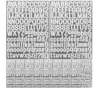 Mikinona 10 Sheets DIY Glitter Alphabet and Number Stickers Self Adhesive Decorative Letters for Crafting Scrapbooking Party Wrapping Silver Stickers