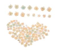Mikinona 100pcs Floral Nail Jewels Embossed Charms for DIY Manicure Romantic Gradient Camellia Designs Mixed for Womens Nail Art Decoration and Party Looks