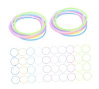 Mikinona 100pcs Glow Dark Silicone Hair Ties Jelly Bangles for Women Strong Hold Colorful Night Glow Wristbands Quick Styling Hair Accessories for Parties Sports Everyday Use