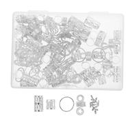 Mikinona 100pcs Hair Jewelry for Boys and Girls Women Braids Pirate Hair Accessories Women Silver Rings Set of Accessories for Parties Wedding