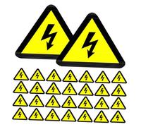 Mikinona 100pcs High Voltage Warning Stickers 50x50mm Electric Shock Safety Triangle Labels Yellow Adhesive Caution Signs for Electrical Panels and Hazard Areas