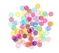 Mikinona 100pcs Metal Edge Colored Round Math Teaching Discs Educational Toy for Kids Preschool Early Learning Math Plaything 1.9cm