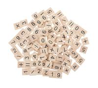 Mikinona 100pcs Mini Wooden Number Symbol Tiles for Math Projects Educational Calculation DIY Craft Blocks for Montessori Learning and Early Childhood Development