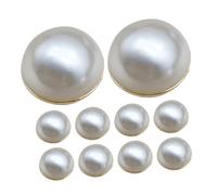Mikinona 10pairs Magnetic Double-sided Yarn Artificial Pearl Veil Weights for Wedding Dress No Sew Buttons Hold Veil Securely against Wind