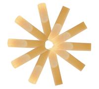 Mikinona 10pcs Beige Saxophone Reeds Strength 1.5 Handmade No Burrs Replacement Saxophone Accessory for Professional Players in Music Studio