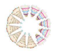 Mikinona 10Pcs Birthday Party Foil Balloons Set - Large Three-Layer Birthday Cake and Party Hat Balloons for ’ Boys and Cake-Themed Decorations