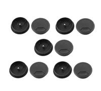 Mikinona 10pcs Black Office Desk Cable Hole Covers Grommets for Computer Wire Management Rotatable Plastic Desk Grommet Accessories for Home Office Hotel Bank Use