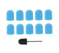 Mikinona 10pcs Blue 180# Nail Sanding Caps and Polishing Burr Set for Manicure and Pedicure Callus Removal Drill Bit Compatible Nail Drill Tools