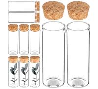 Mikinona 10pcs Borosilicate Glass Test Tubes with Corks Sealed State to Prevent Moisture for Decoration and Store Mini Crafts