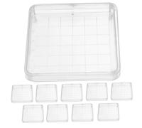 Mikinona 10Pcs Clear Laboratory Petri Dishes with Secure Lids Square Cell Culture Plates for Microbiology Studies Plant Research School Science Projects and Biological Experiments