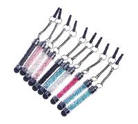 Mikinona 10pcs Crystal Diamond Capacitive Stylus Pens for Touch Screens, Universal Slim Glitter Pens for Tablets and Smartphones, Assorted Colors, Suitable for Travel and Random Color