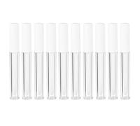 Mikinona 10pcs Empty Lip Gloss Tube Lip Subpackaging Bottle 2.5ml round Refillable Container White Abs as Travel Trip Use