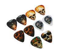 Mikinona 10pcs Guitar Picks Skull Design 0.71mm Plectrums for Ukulele and Electric Guitar Punk Style Halloween Printed Picks Set