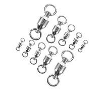 Mikinona 10pcs High Strength Solid Ring Barrel Fishing Swivels Stainless Steel Bearing Rolling Swivel Wide Angle Rotation Compact Portable Connector for Pike Lure and Freshwater Saltwater