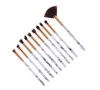 Mikinona 10pcs Marble Pattern Eye Makeup Brush Set Dense Synthetic Brushes for Blending Blush for Professional Personal Use Precision Application for Cosmetics