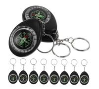 Mikinona 10pcs Mini Orienteering Compass Keychain Lightweight Survival Navigation Tool for Hiking Camping Outdoor Travel with Pocket-sized Design
