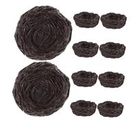 Mikinona 10pcs Mini Resin Bird Nests with Artificial Eggs Handmade Realistic Easter Decorations for DIY Crafts Home Art Ornaments Wedding Decor Microlandscape Sand Table Accessories