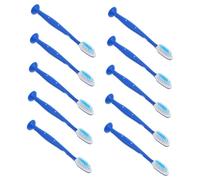 Mikinona 10pcs Mini Short Handle Toothbrush for Detention Facilities with Soft Bristles Antiselfinjury Design Materials Standup Handle for Secure Prison and Mental Health Use