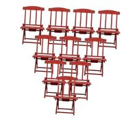 Mikinona 10pcs Miniature Dollhouse Folding Beach Chairs Realistic Patio Furniture for Fairy Gardens Wedding Cake Decorations Tiny Outdoor Accessories