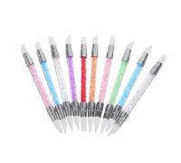 Mikinona 10pcs Nail Art Pen Dual Tipped Silicone Gel Polish Brush for Painting Dotting Diy Manicure and Salon Nail Sculpting Tool