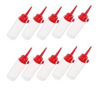 Mikinona 10pcs Red Plastic Needle Tip Applicator Bottles for Accurate and Controlled Glue Application, for Crafts Projects and Small-Scale Projects, Empty Squeeze Bottles for Glue or Paint