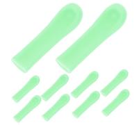 Mikinona 10pcs Silicone Sleeve Ear Spoon Removing Visual Remover Spoon Tips Removal Wax Remover of Covers Ear Wax Sleeves Accessories Green Silica Gel