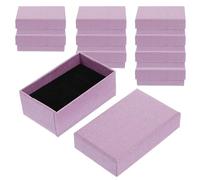 Mikinona 10pcs Small Jewelry Boxes Bulk with Sponge Insert, Pink Pearlized Cardboard Necklace and Earring Packaging Boxes 5x8x3cm for Jewelry Storage and Packaging