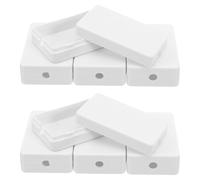 Mikinona 10pcs Small White Electronics Enclosure for LED Lighting Plastic Cable Pass-through Box for Easy Wire Management in Home Projects