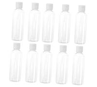 Mikinona 10pcs Transparent Plastic Travel Cosmetic Bottles Refillable Lotion Toner Containers Lightweight for Makeup Shampoo Toiletries
