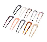 Mikinona 10pcs U-shaped Hairpins Creative Acetate Hair Forks Vintage French Style Hair Accessories for Girls for Parties Festivals and Ceremonies