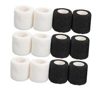 Mikinona 12 Rolls Self-adhesive Elastic Fitness Bands Grip Covers Non-woven Straps for Wrist Braces High Elasticity Non-slip Protection for Sports and Handle Wraps