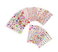 Mikinona 12 Sheets Self Adhesive Gem Stickers for Crafts Crystal Rhinestones Heart Flower Teardrop Shapes Strong Adhesive Backing for DIY Party Halloween Face Art Makeup Decorations