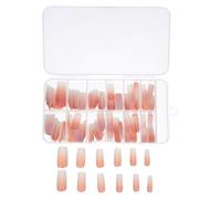 Mikinona 120pcs Short Wearable Nail Plates Gradient Nude False Nails for Women Full Cover Artificial Fingernails for Halloween Party