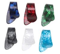 Mikinona 12pcs Celluloid Thumb Guitar Picks Set for Bass and Acoustic Guitar, Finger Nail Plectrums with 2pcs Each Red White Black Light Blue Dark Blue Green, Suitable for Right Hand