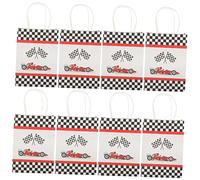 Mikinona 12pcs Checkered Pattern Handheld Paper Bags for Presents Large Capacity Storage Pouches for Parties Weddings and Special Occasions