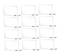 Mikinona 12pcs Clear Acrylic Wedding Table Number Signs Reusable Blank Party Seating Cards Lightweight Modern Rectangular Reserved Seat Display for Wedding Receptions and Events