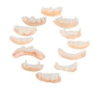 Mikinona 12Pcs Halloween Dentures Fangs Teeth for Costume Party Cosplay Accessories Horror Theme Decoration Safe for Adults
