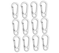 Mikinona 12pcs Heavy Duty Mini D-shaped Alloy Key Holder Clips for Belt Key Rings Keychain Hooks for Backpack Camping Outdoor Accessories