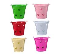 Mikinona 12pcs Hollow Heart Shape Tinplate Candy Buckets for Party Favors Creative Desk Organizers for Weddings Bars and Themed Events