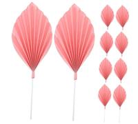 Mikinona 12pcs Leaf Cake Decorations Elegant Paper Fan Inserts for Wedding Birthday Cakes Bohemian Dessert Table Decor Safe Easy to Use for Celebrations