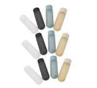 Mikinona 12pcs Leakproof Travel Toiletry Bottles Set for Men Refillable Squeeze Containers for Lotion Shampoo Conditioner Hand Cream with Secure Seal Technology Compact Cylindrical Design