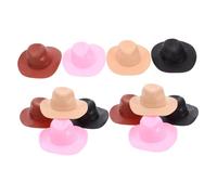 Mikinona 12pcs Miniature Plastic Cowboy Hats for Dolls DIY Crafts Mini Doll House Decor Lightweight Realistic Western Hats for Hair Accessories Party Decorations