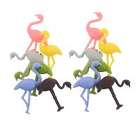 Mikinona 12pcs Reusable Silicone Wine Glass Markers with Tropical Flamingo Charms Drink Tags for Beach Weddings Bachelorette Parties Christmas Holiday Celebrations