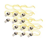 Mikinona 12pcs Stainless Steel Sports Whistles with Lanyard Durable Emergency Whistles for Pe Lessons Referees and Survival Situations Loud Sound Easy to Carry